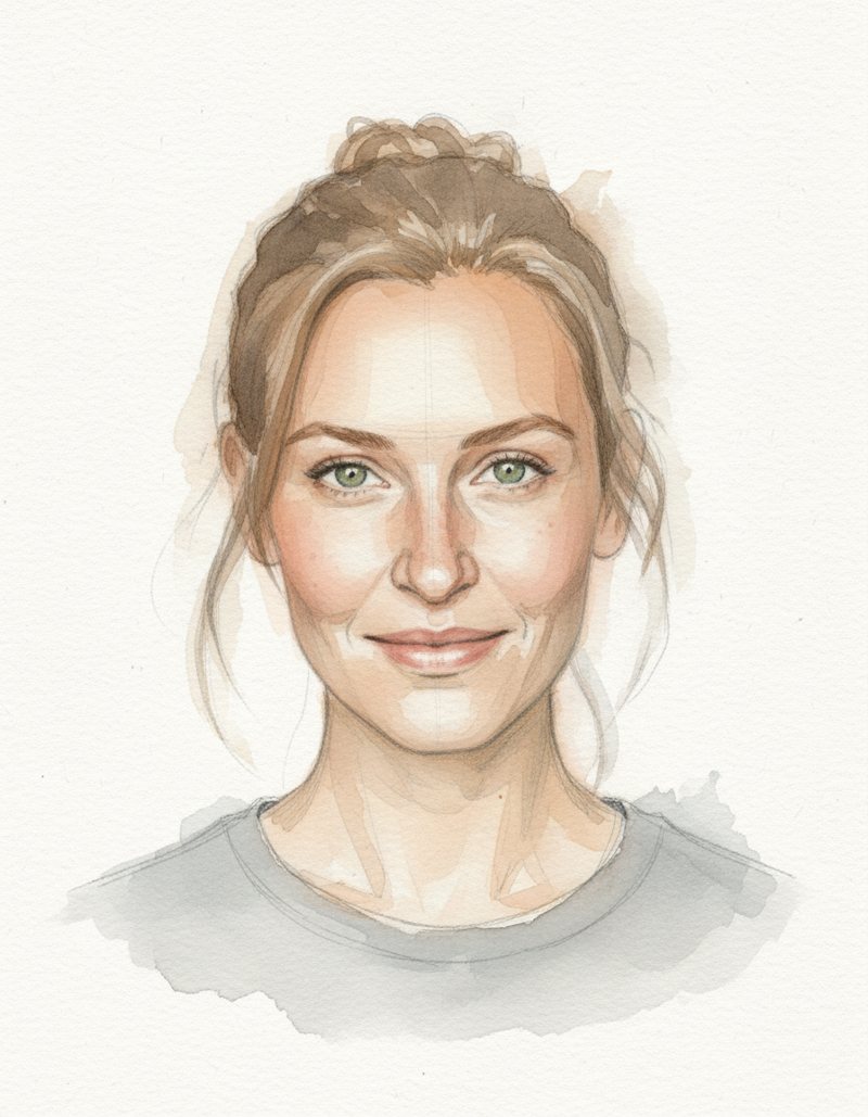 KI-Bild: Foto als Aquarell-Porträt